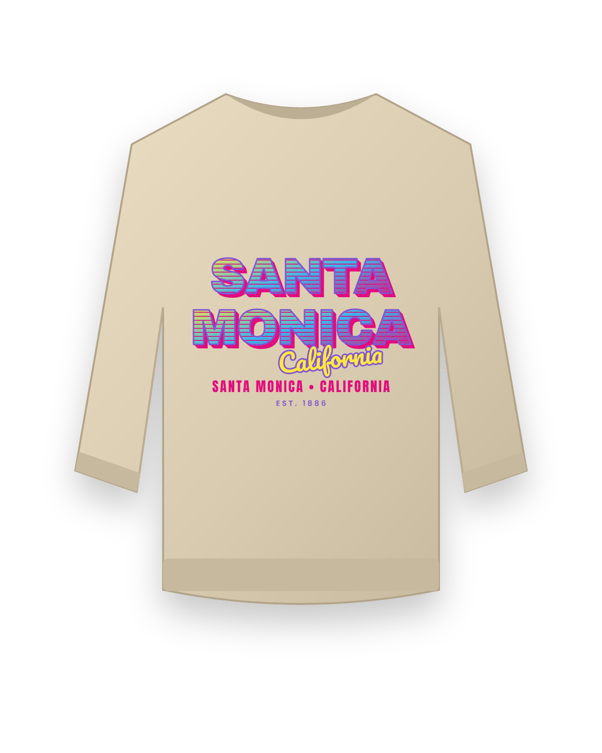 Santa Monica Music TV Crewneck Sweatshirt in Sand