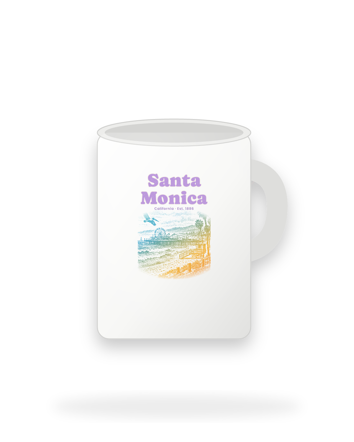 Santa Monica Pier Ferris Wheel Ceramic Mug 15oz in White