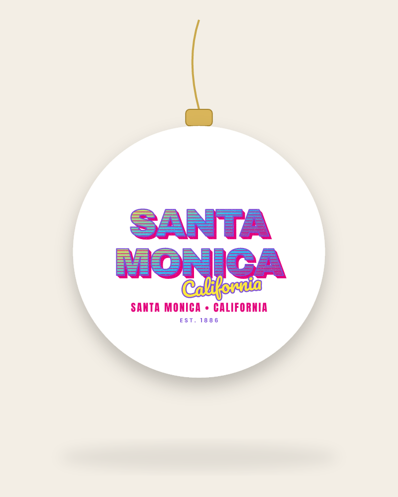 Santa Monica Music TV Ceramic Ornament