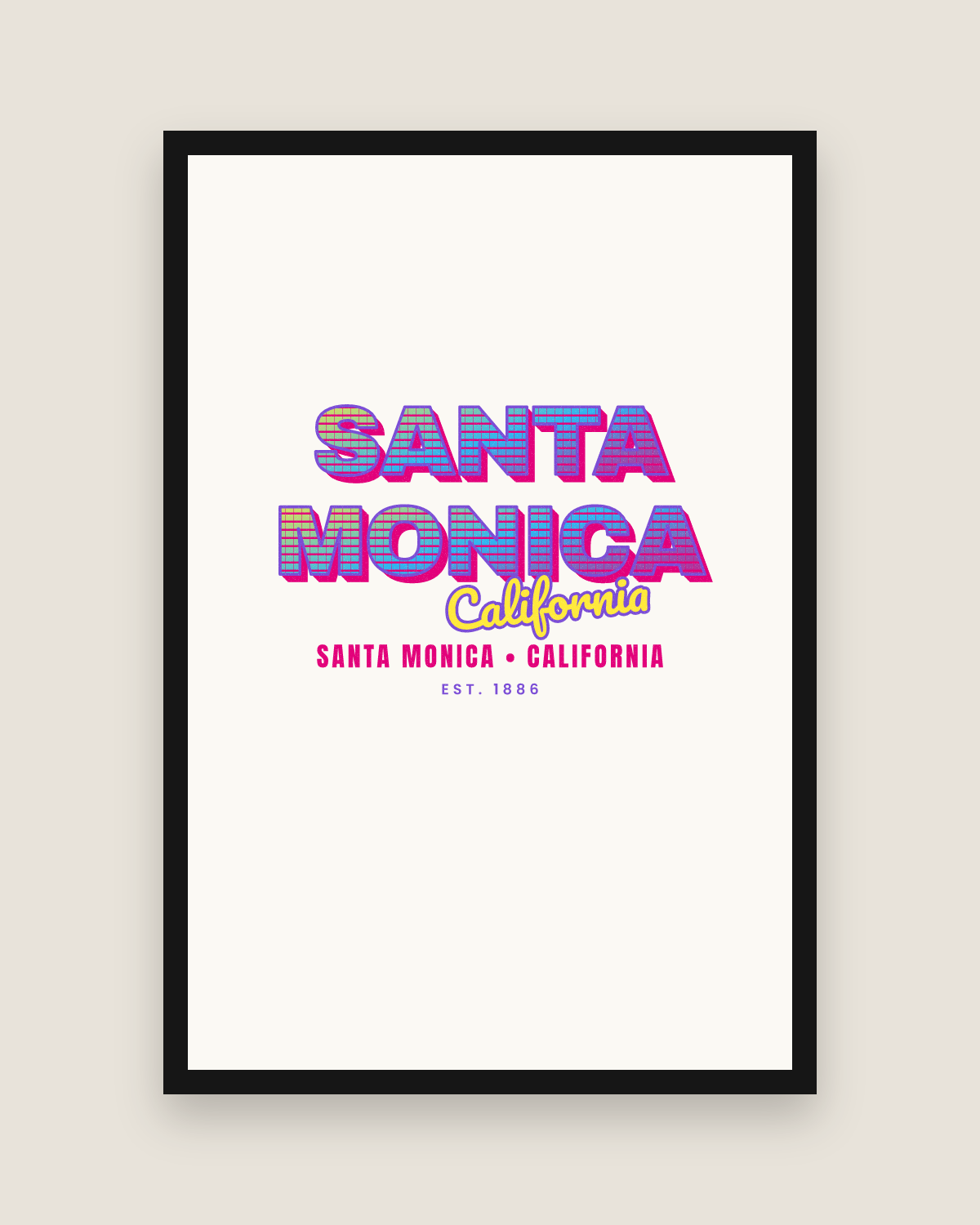Santa Monica Music TV Matte Poster in White