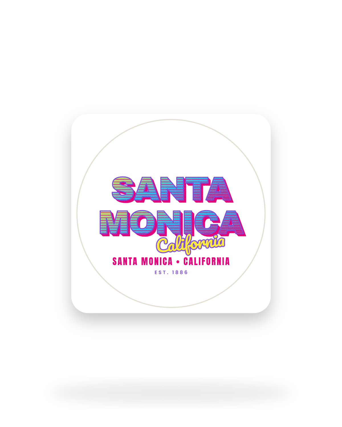 Santa Monica Music TV Kiss-Cut Sticker in White