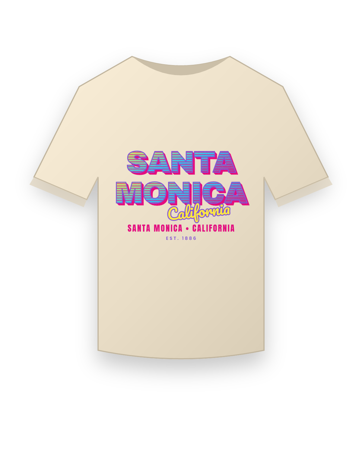 Santa Monica Music TV Organic Cotton Tee in Natural