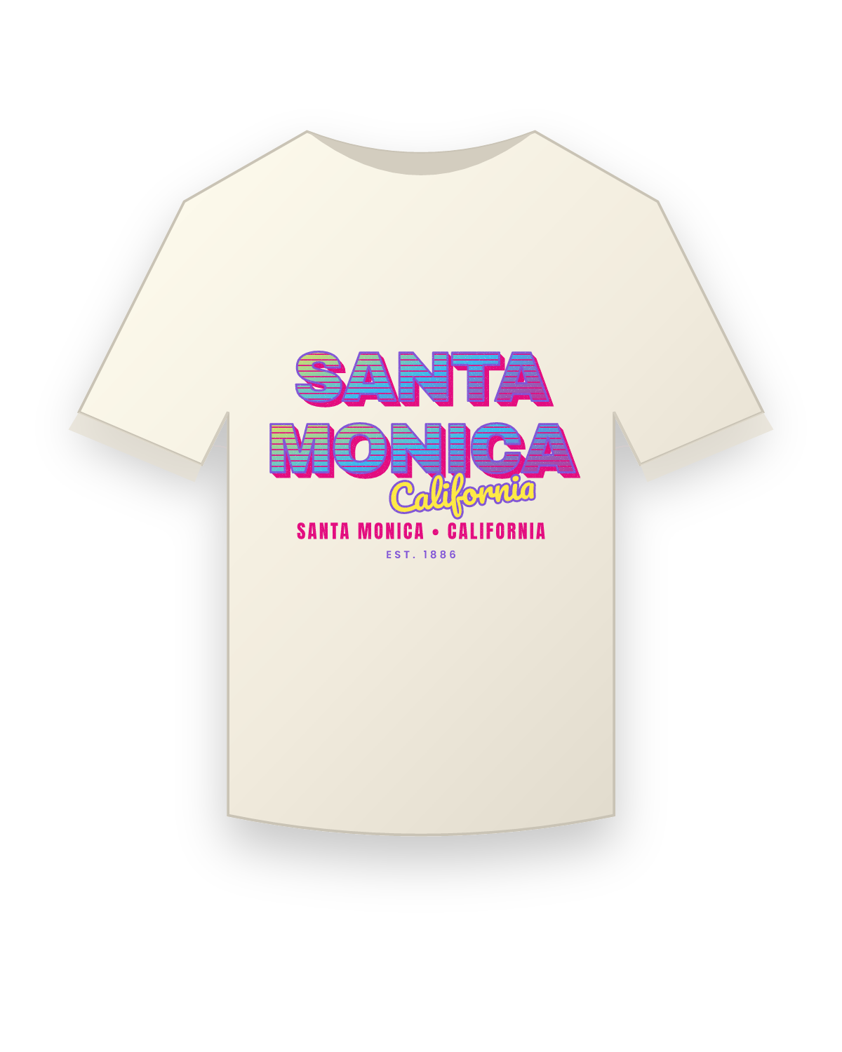 Santa Monica Music TV Vintage Wash Tee in Ivory