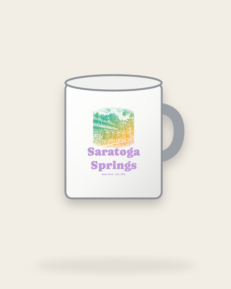 Saratoga Springs Homestretch Enamel Camp Mug