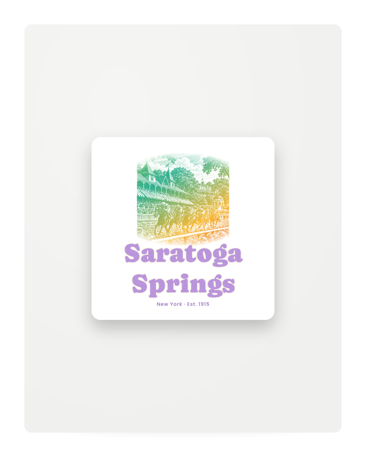 Saratoga Springs Homestretch Fridge Magnet in White
