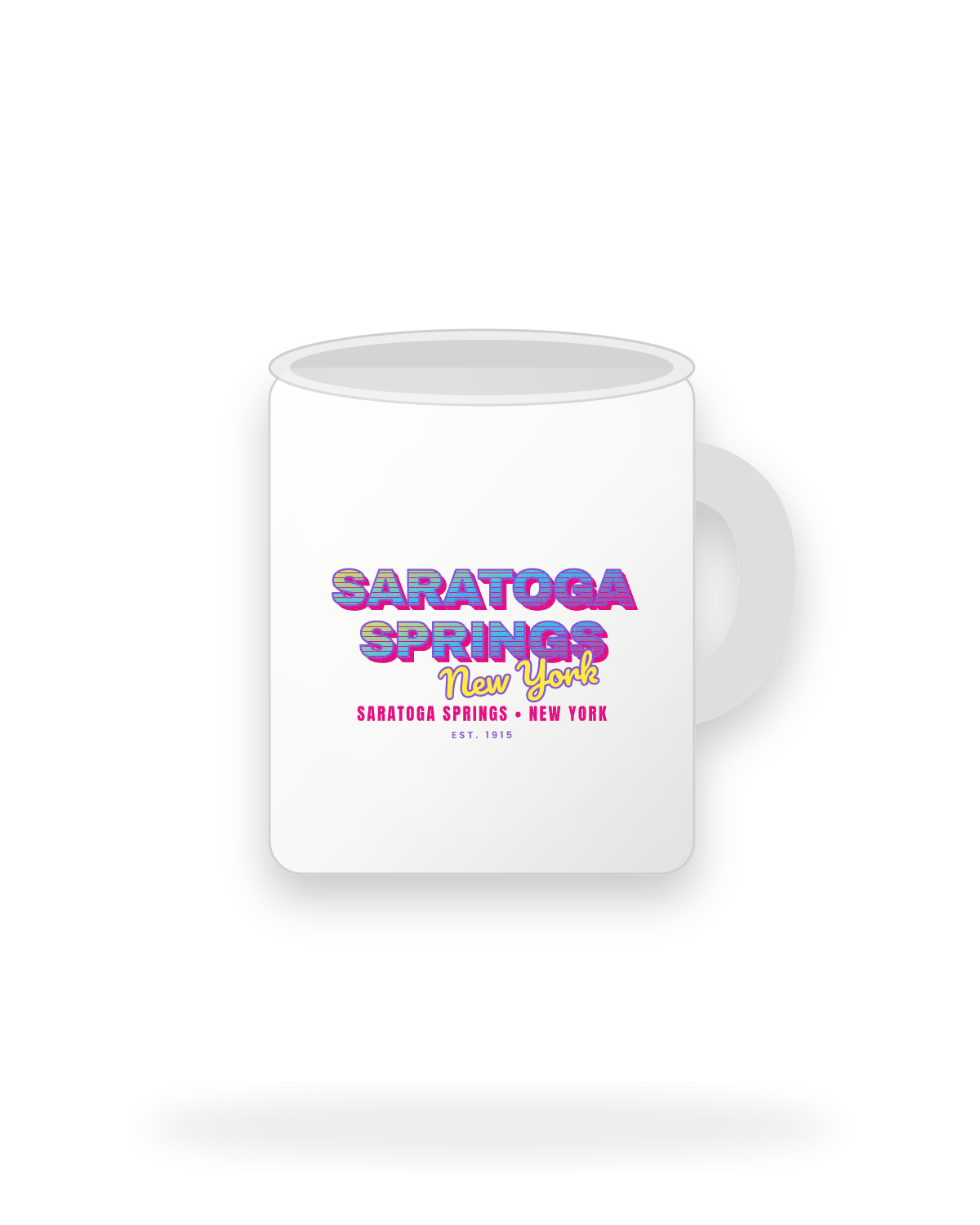 Saratoga Springs Music TV Ceramic Mug 11oz in White