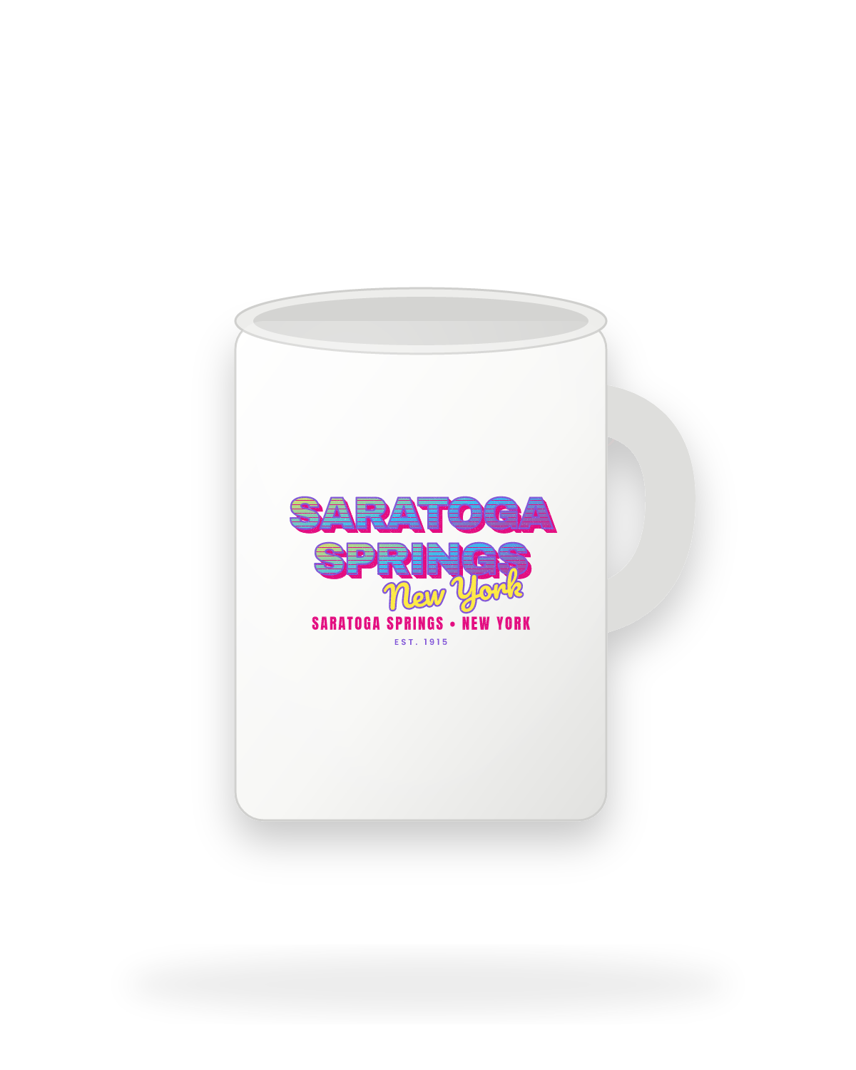 Saratoga Springs Music TV Ceramic Mug 15oz in White