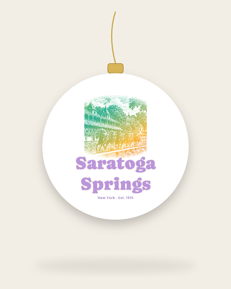 Saratoga Springs Homestretch Ceramic Ornament