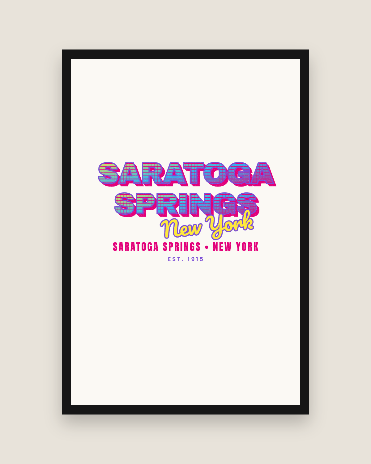 Saratoga Springs Music TV Matte Poster in White