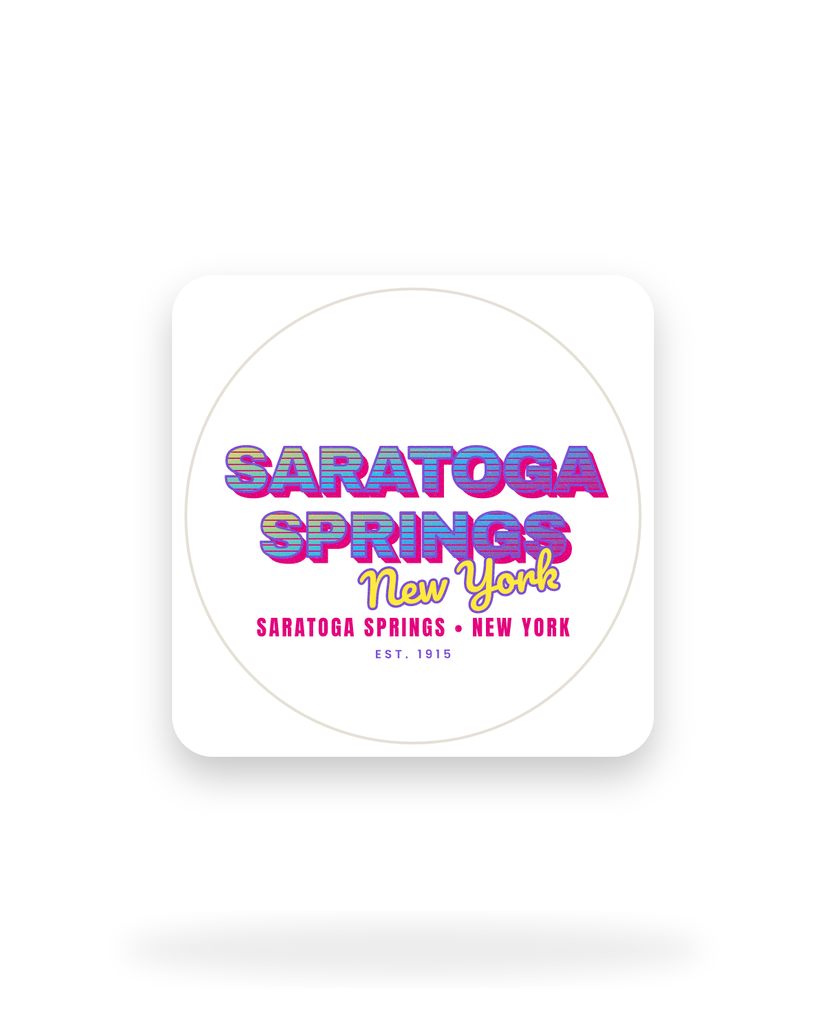 Saratoga Springs Music TV Kiss-Cut Sticker in White