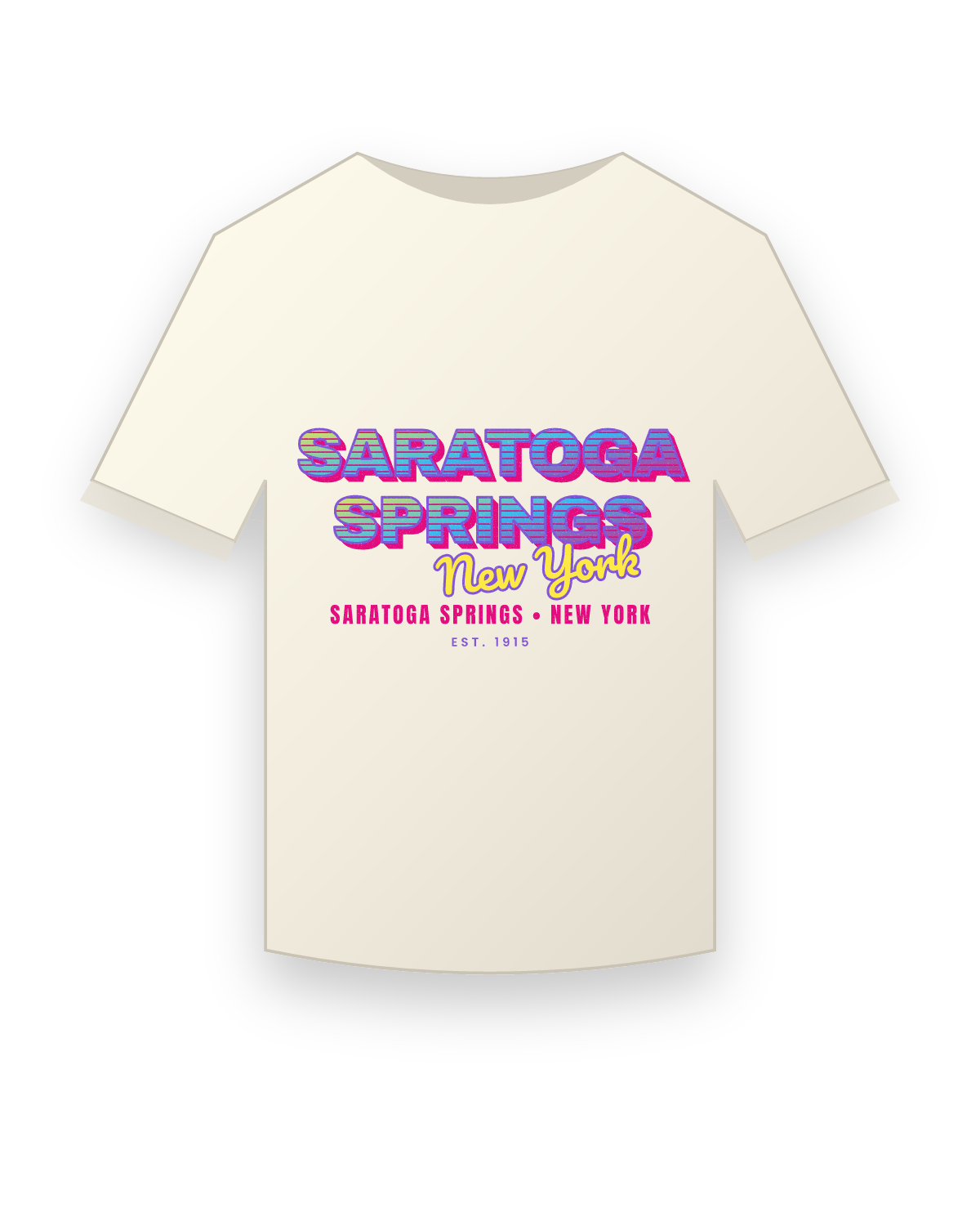 Saratoga Springs Music TV Vintage Wash Tee in Ivory