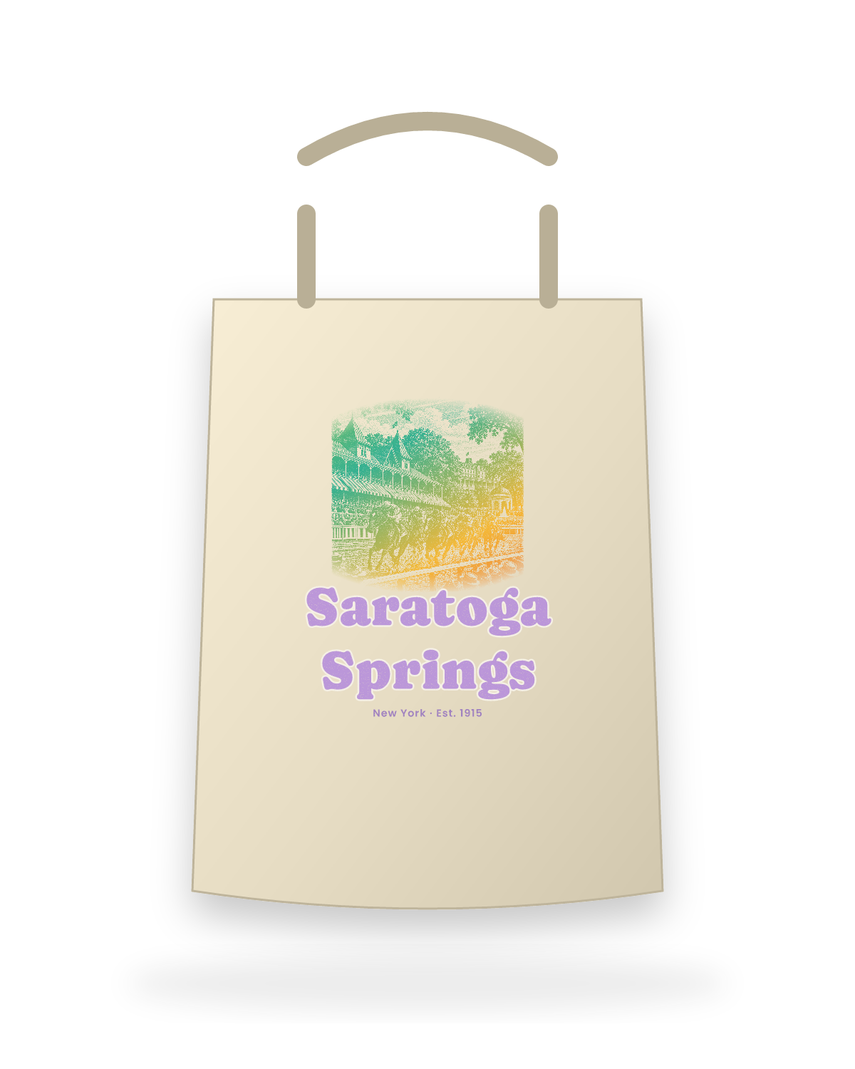 Saratoga Springs Homestretch Canvas Tote in Beige