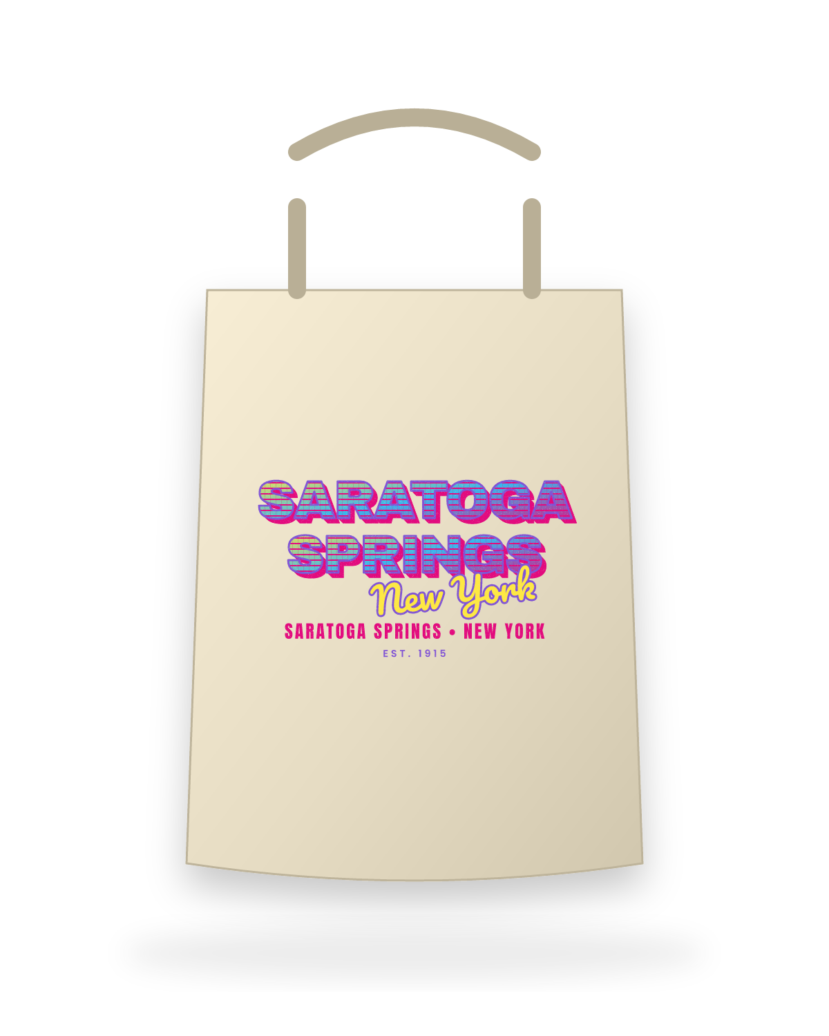Saratoga Springs Music TV Canvas Tote in Beige