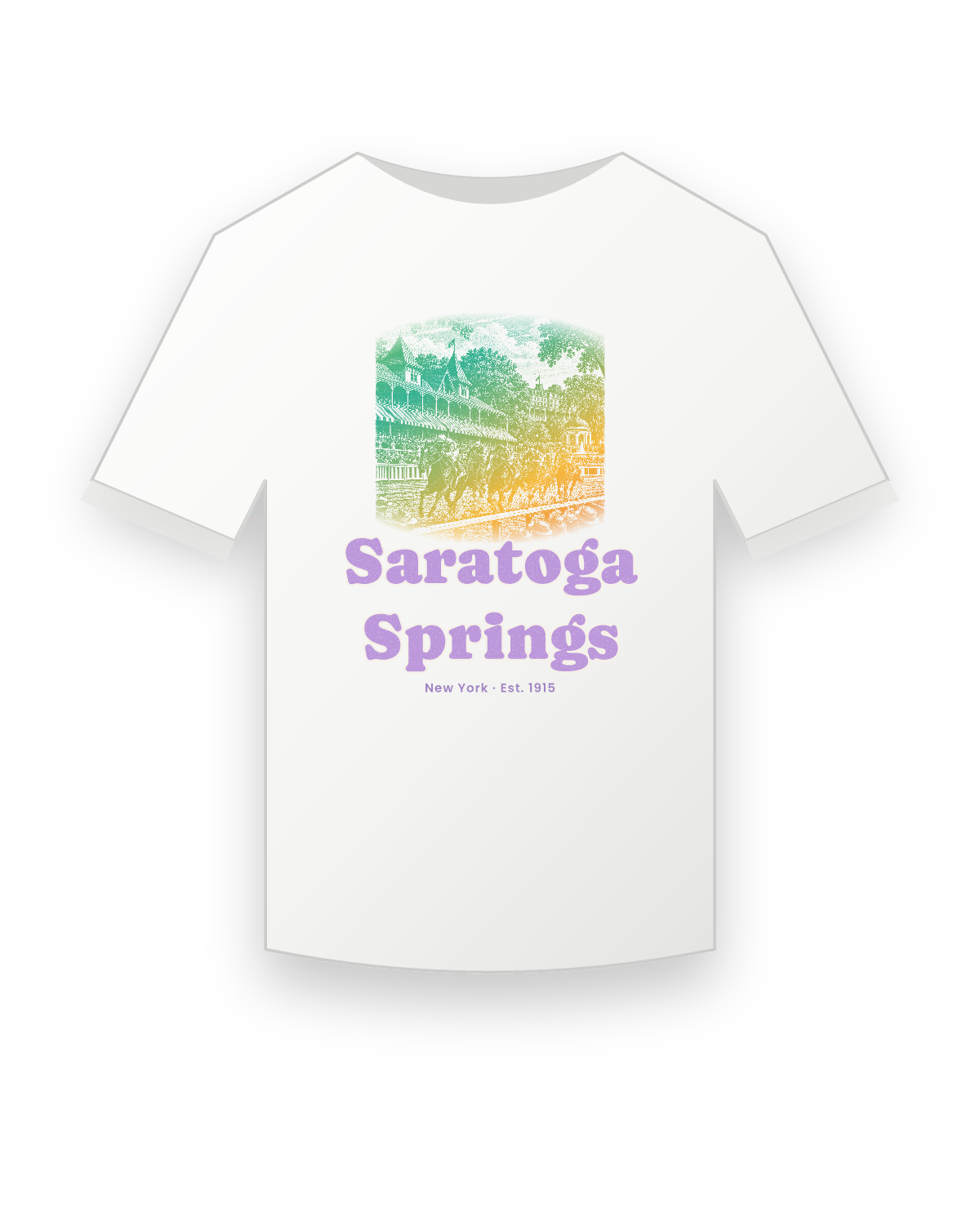 Saratoga Springs Homestretch Youth Tee in White