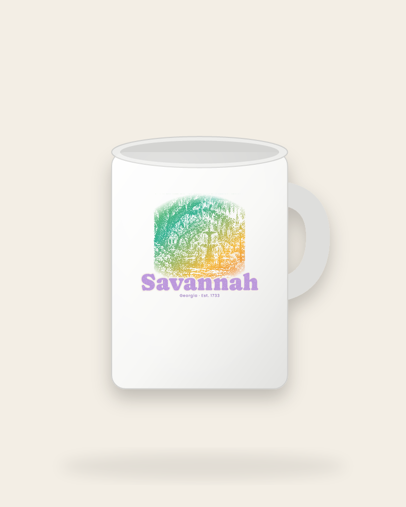 Savannah Moss & Fountain Ceramic Mug 15oz