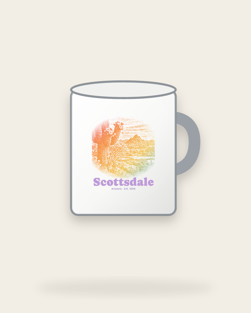Scottsdale Saguaro Cottontail Enamel Camp Mug