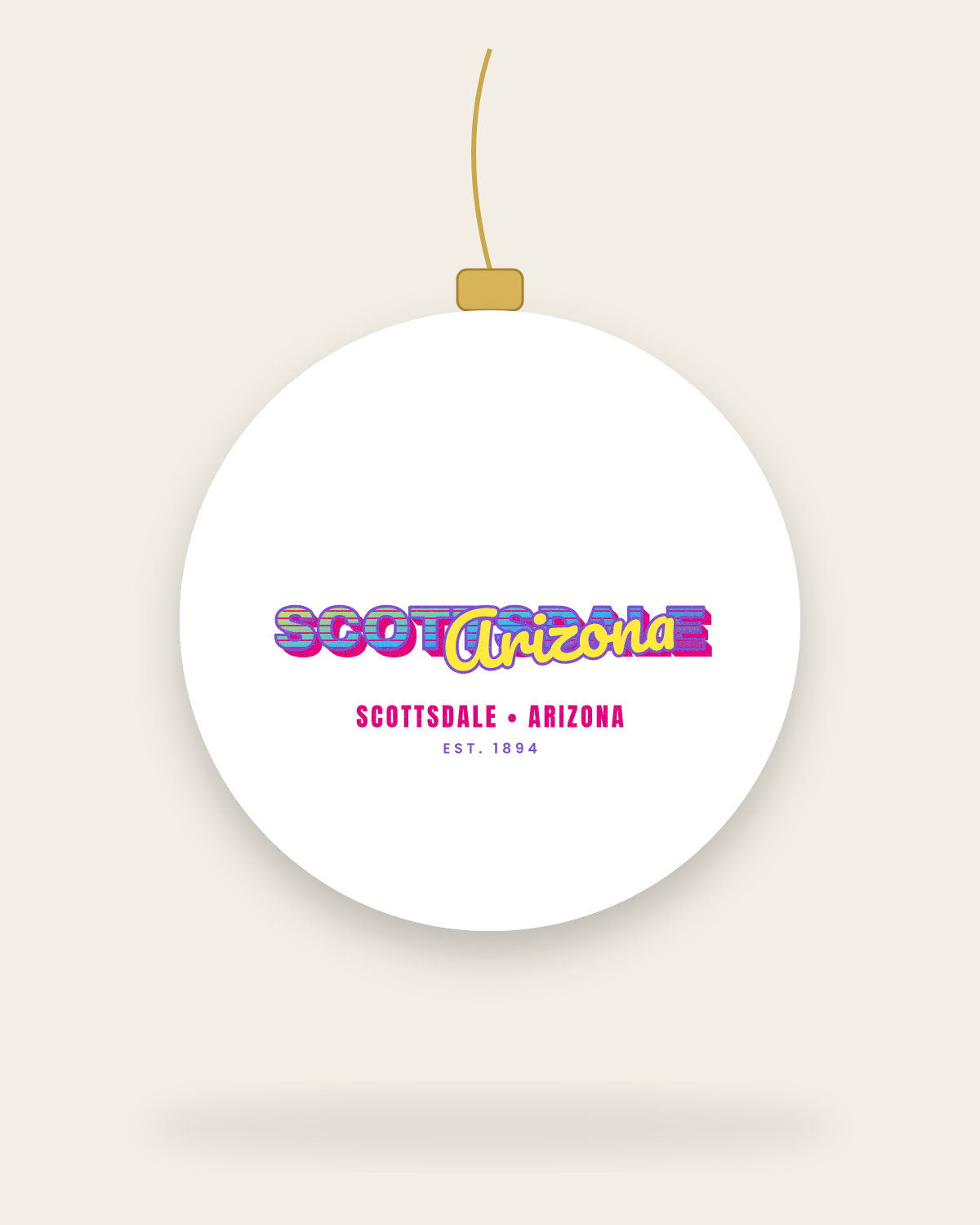 Scottsdale Music TV Ceramic Ornament in White