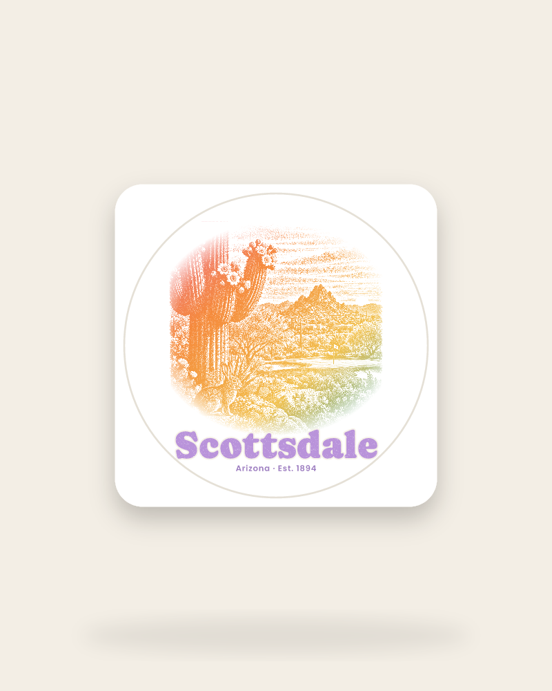 Scottsdale Saguaro Cottontail Kiss-Cut Sticker