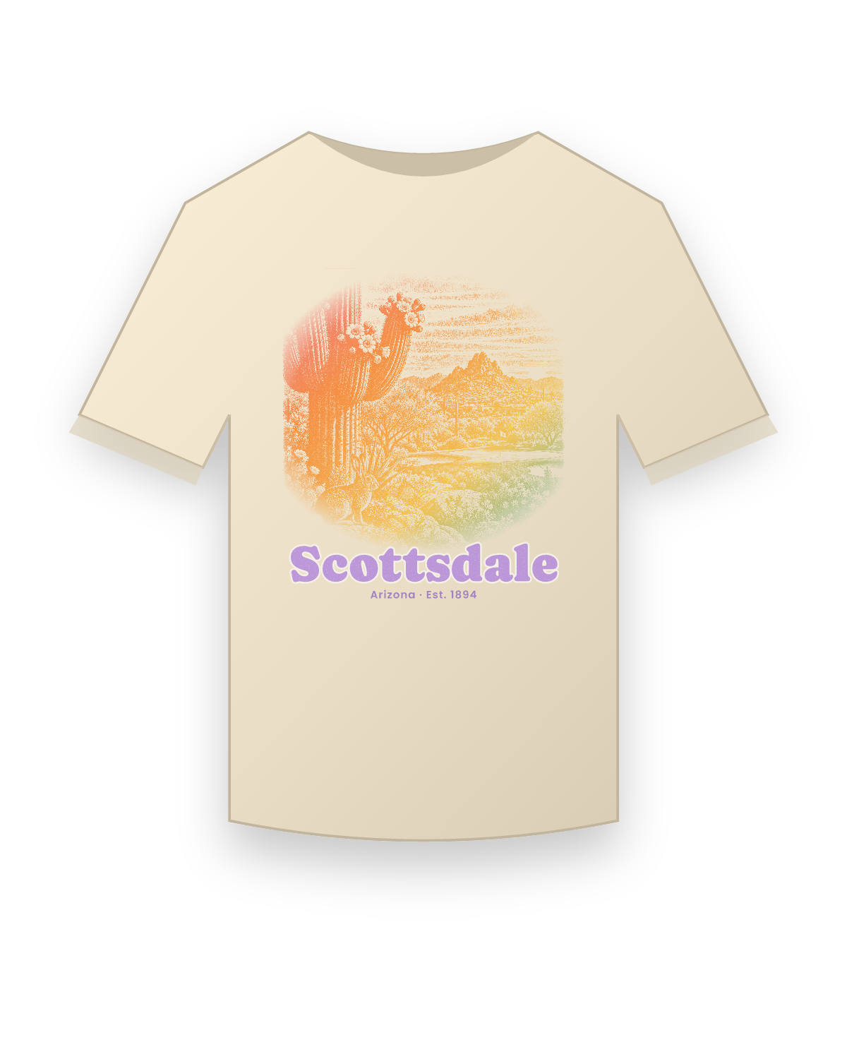 Scottsdale Saguaro Cottontail Organic Cotton Tee in Natural