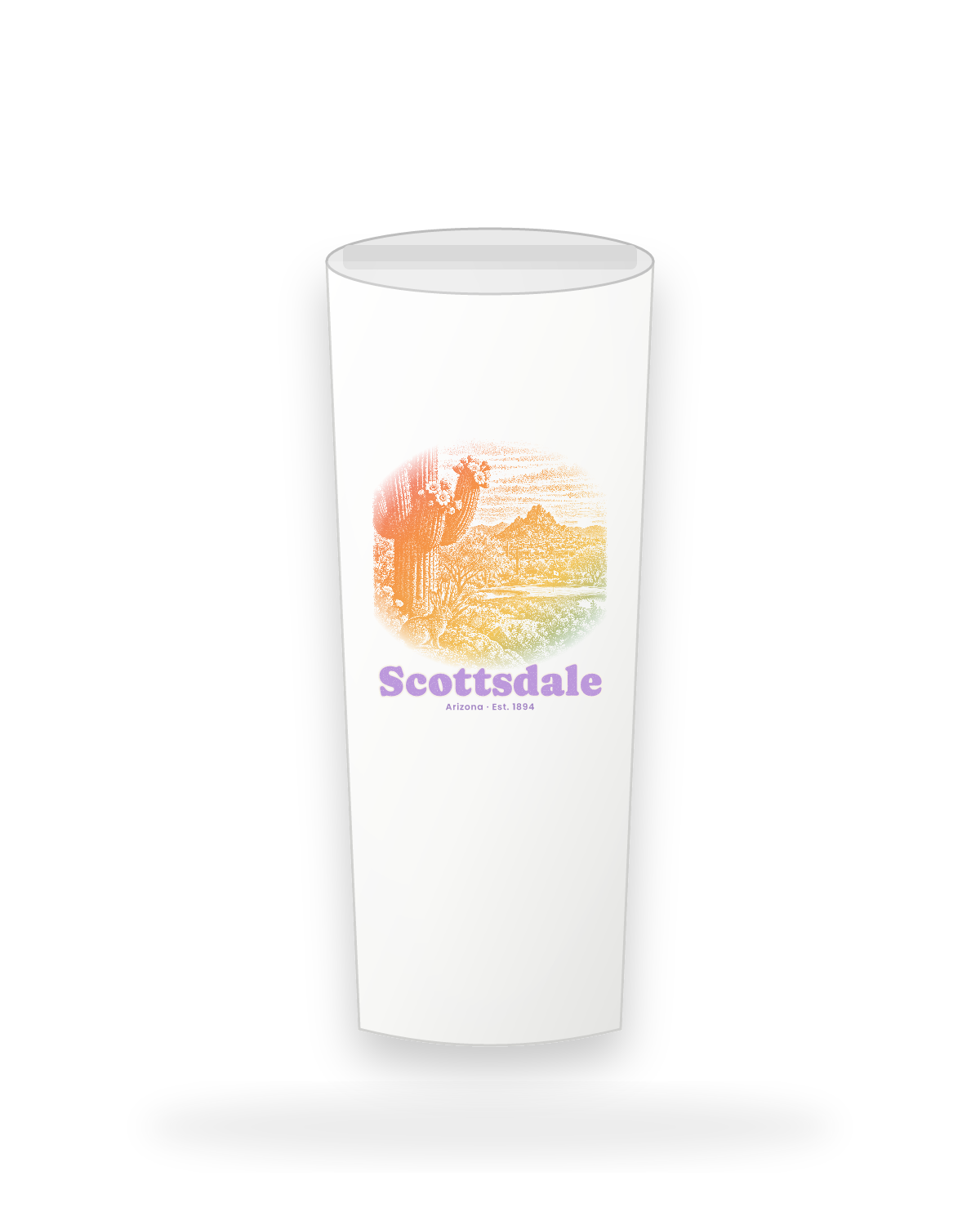 Scottsdale Saguaro Cottontail Insulated Tumbler 20oz in White