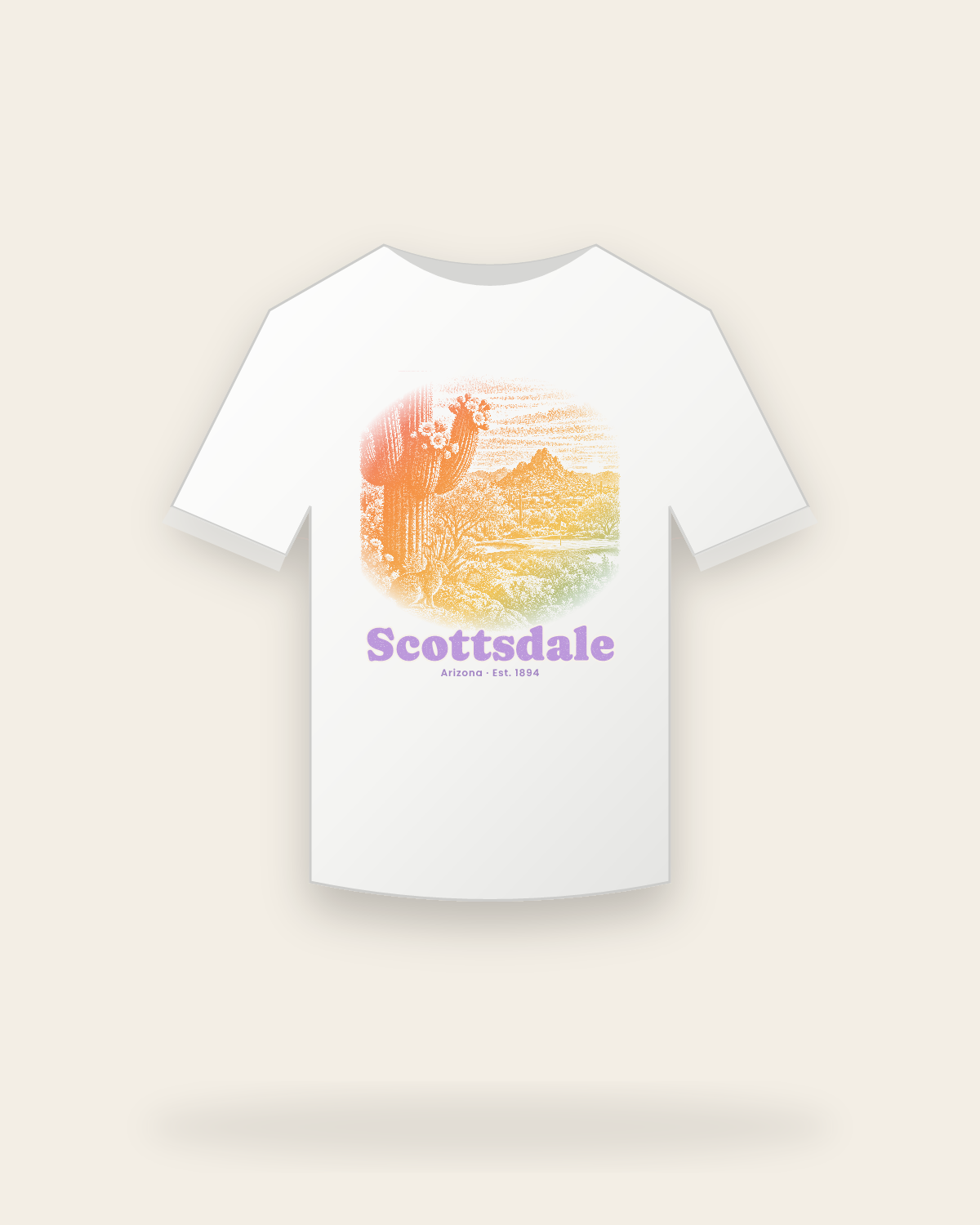 Scottsdale Saguaro Cottontail Youth Tee in White
