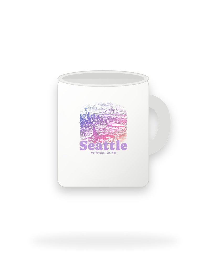 Seattle Sound Orca Ceramic Mug 11oz