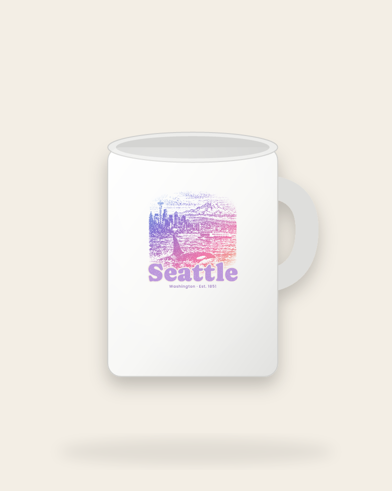 Seattle Sound Orca Ceramic Mug 15oz
