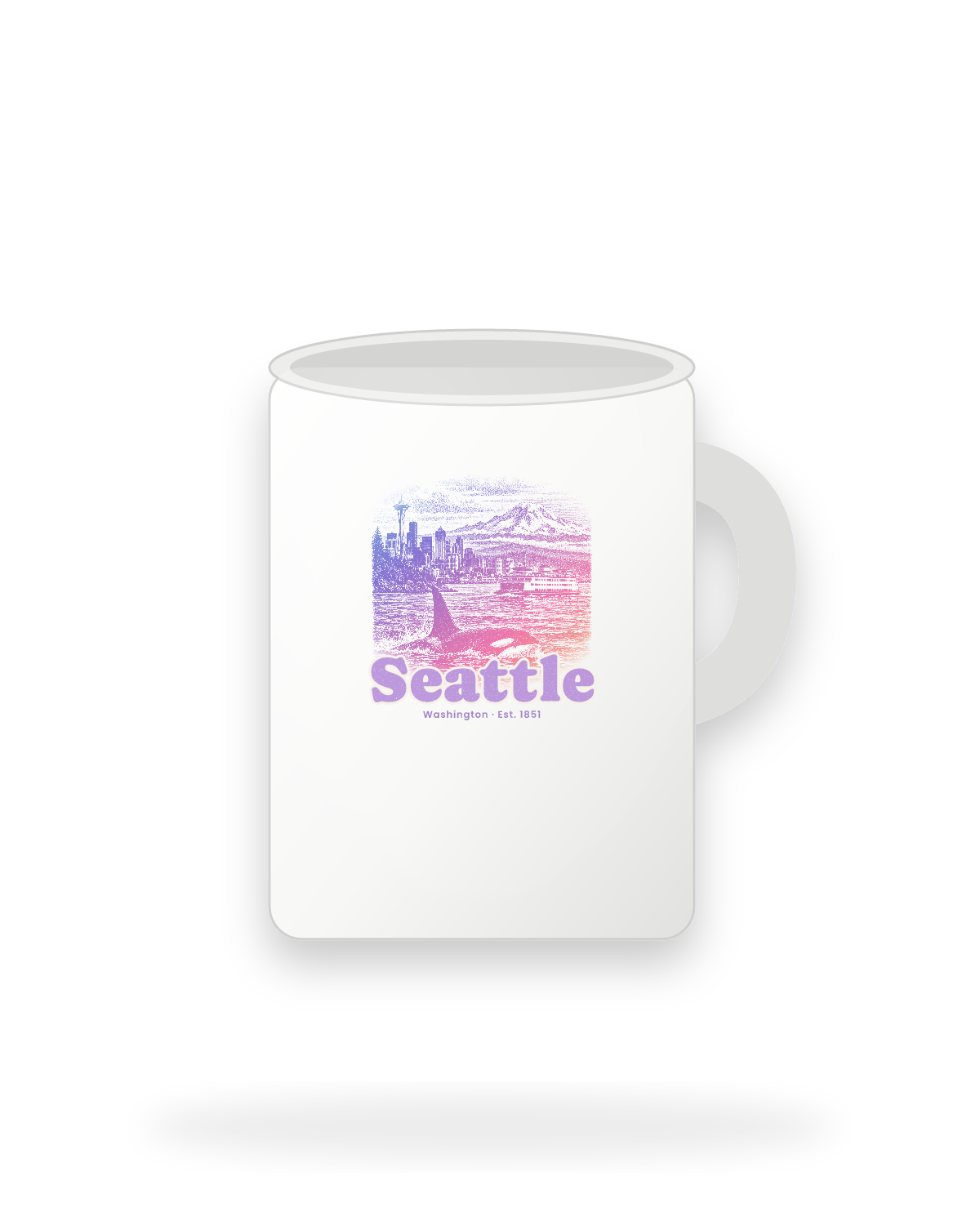 Seattle Sound Orca Ceramic Mug 15oz in White