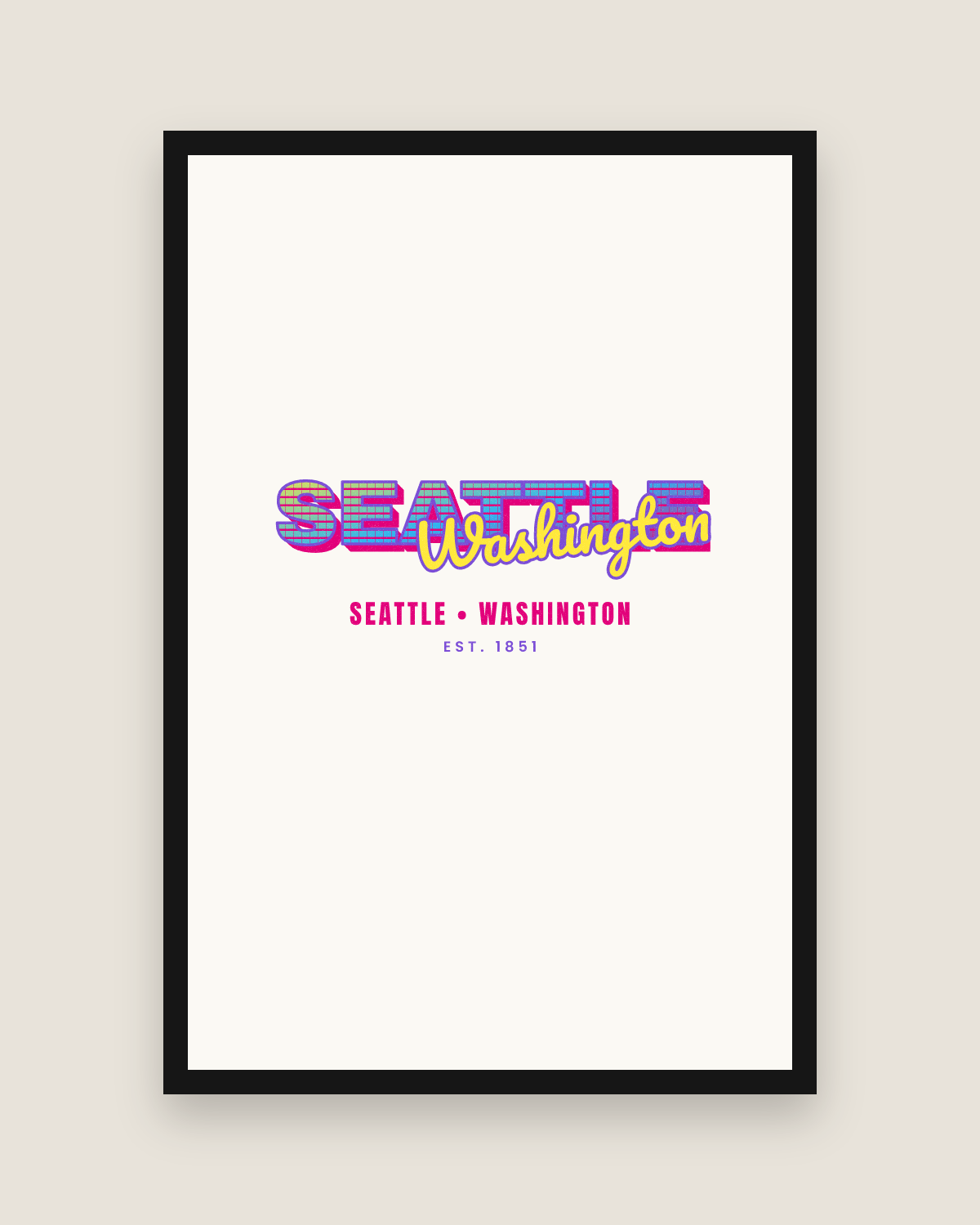 Seattle Music TV Matte Poster in White