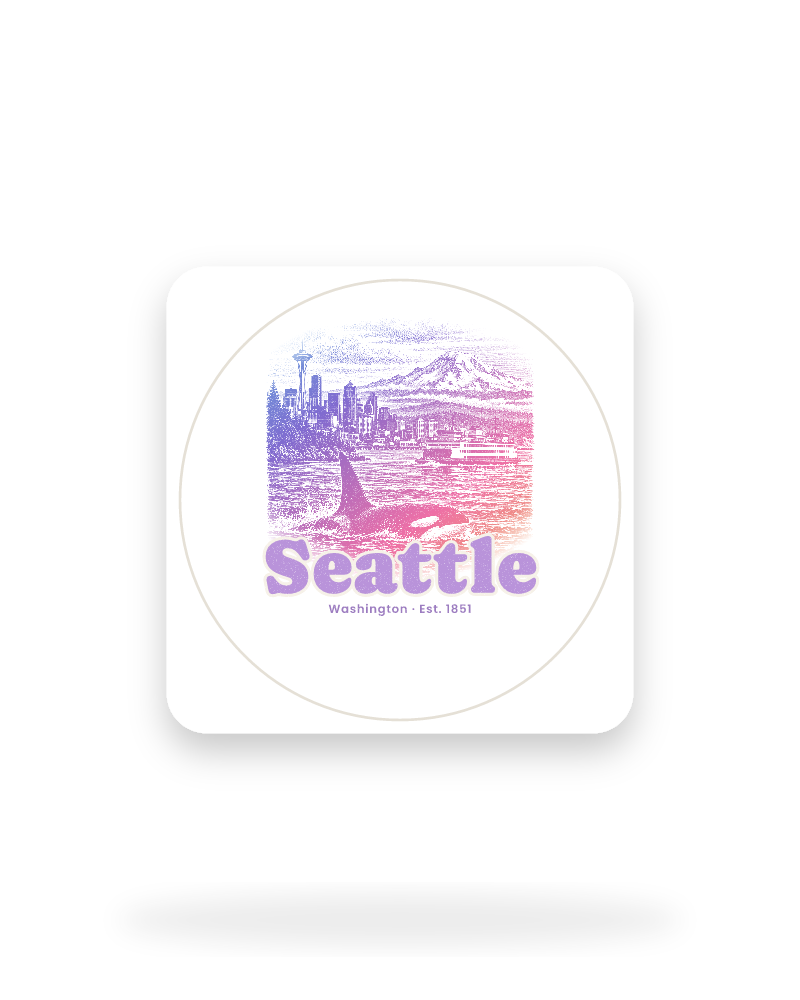 Seattle Sound Orca Kiss-Cut Sticker