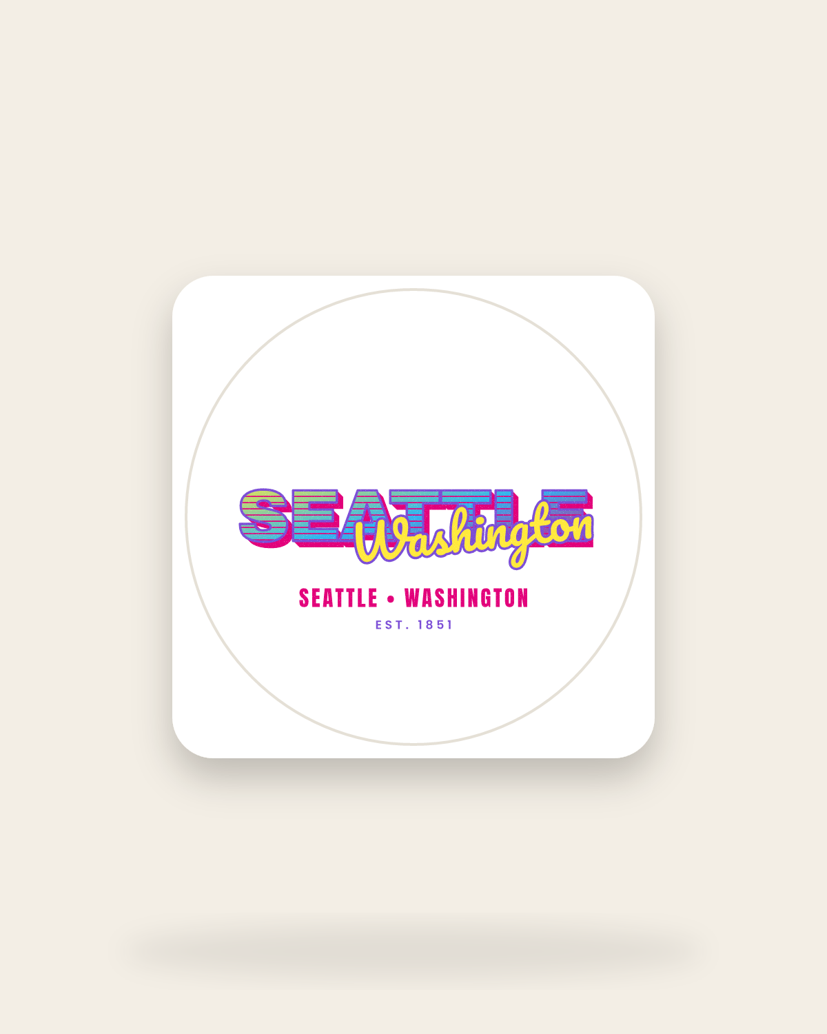 Seattle Music TV Kiss-Cut Sticker in White