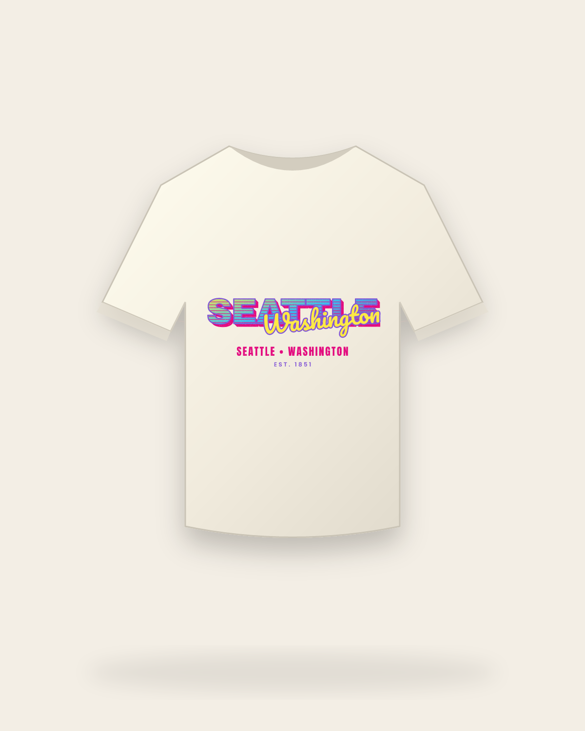 Seattle Music TV Vintage Wash Tee in Ivory