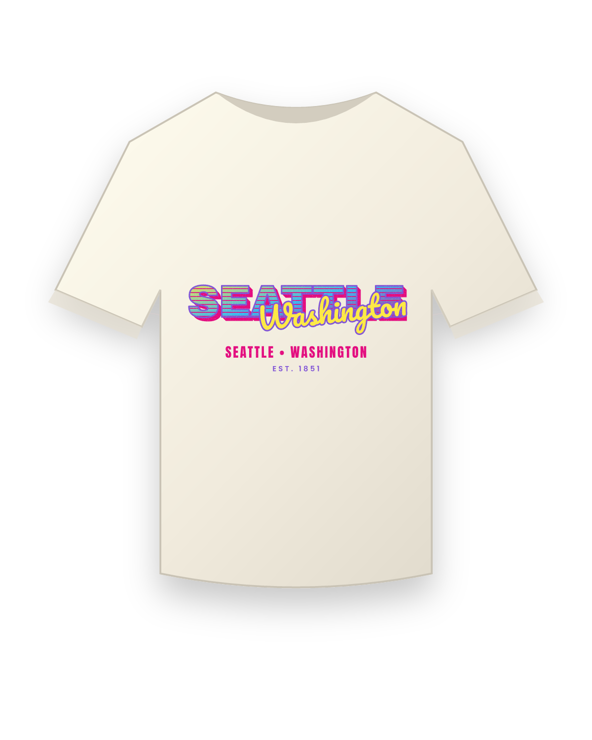 Seattle Music TV Vintage Wash Tee in Ivory