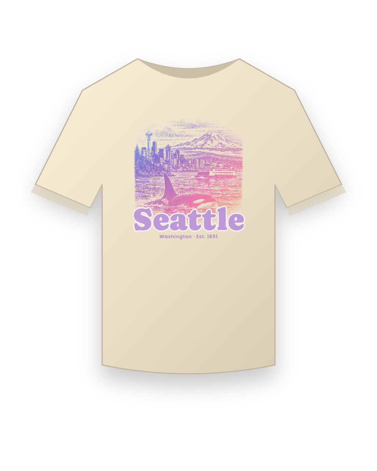 Seattle, WA Sound Orca Classic Tee in Natural