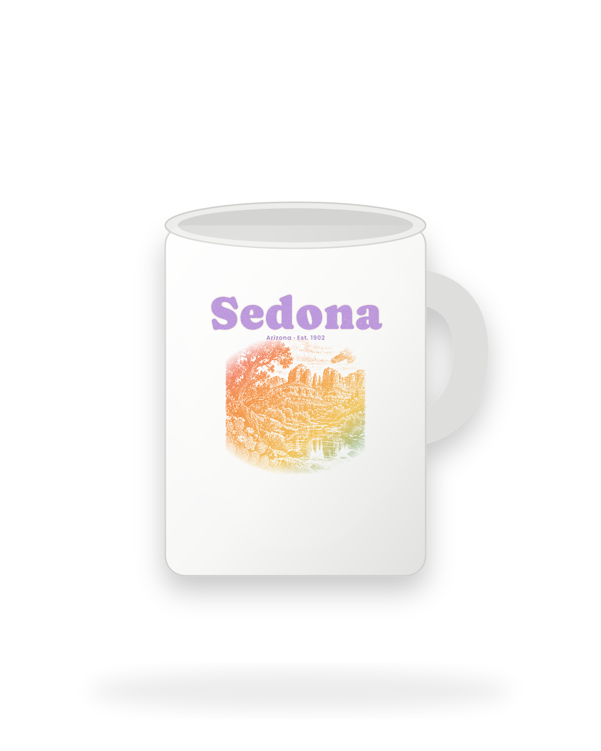 Sedona Cathedral Rock Ceramic Mug 15oz in White