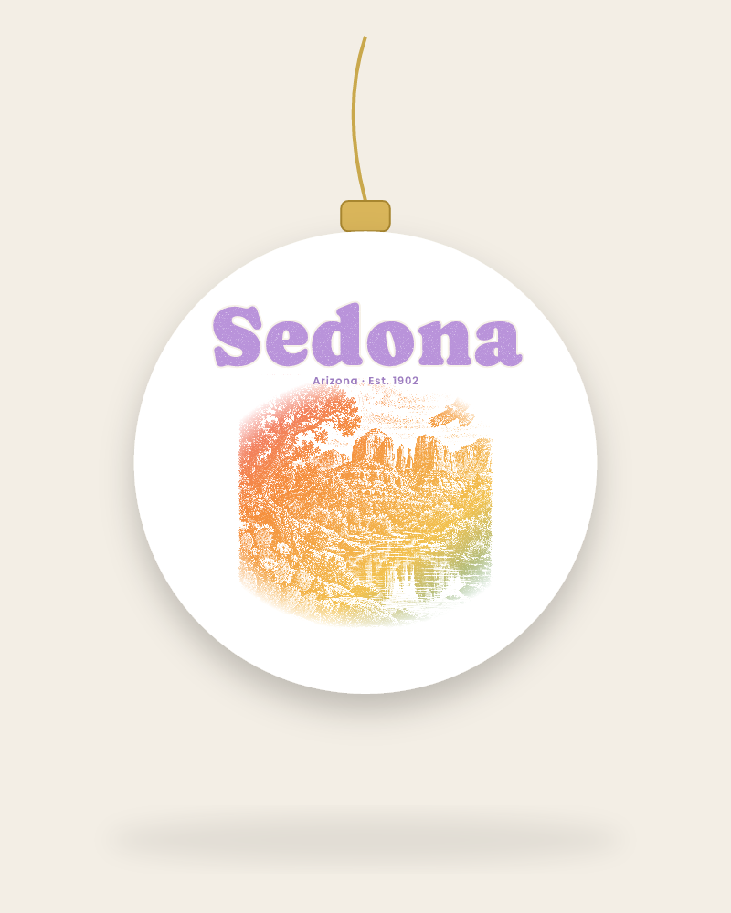 Sedona Cathedral Rock Ceramic Ornament