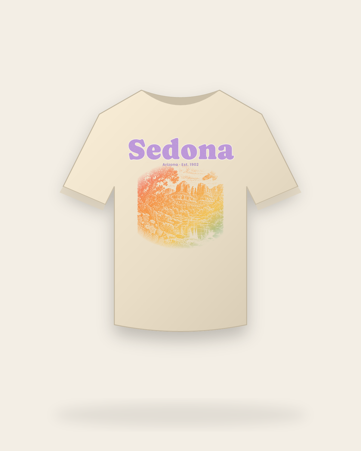 Sedona, AZ Cathedral Rock Classic Tee in Natural