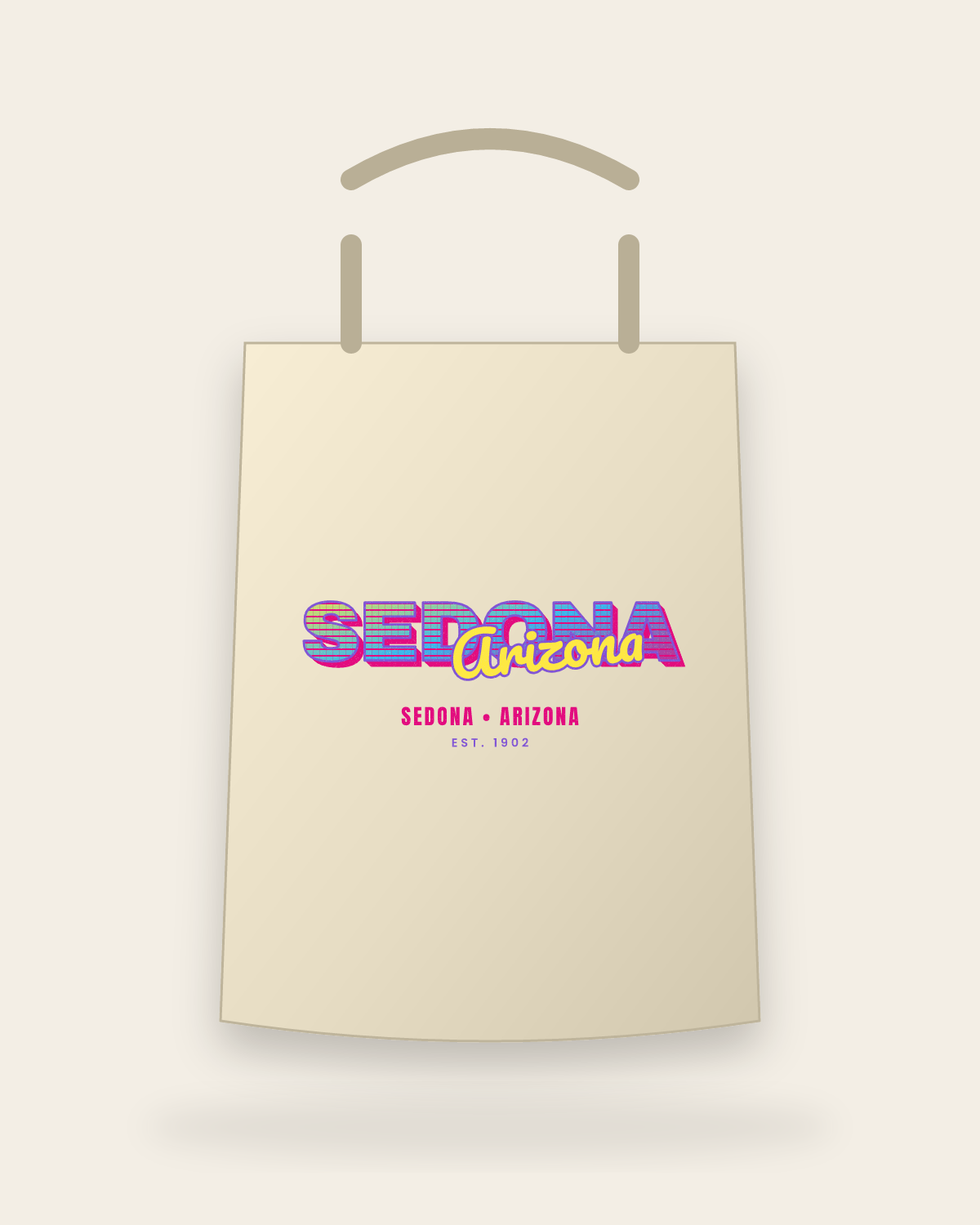 Sedona Music TV Canvas Tote in Beige