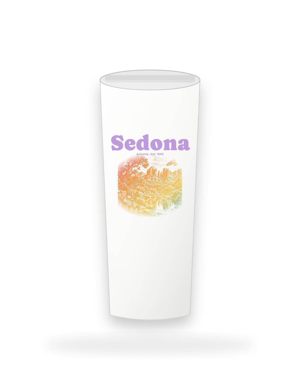 Sedona Cathedral Rock Insulated Tumbler 20oz in White
