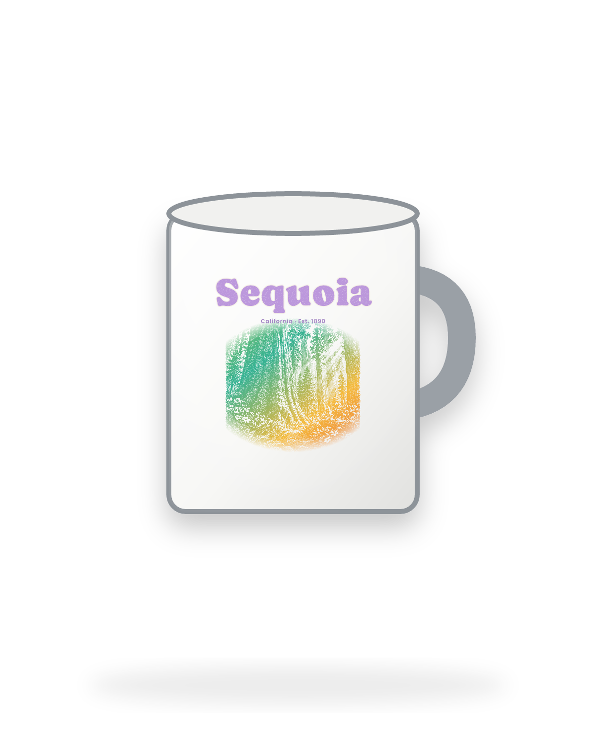 Sequoia Giant Forest Enamel Camp Mug in White