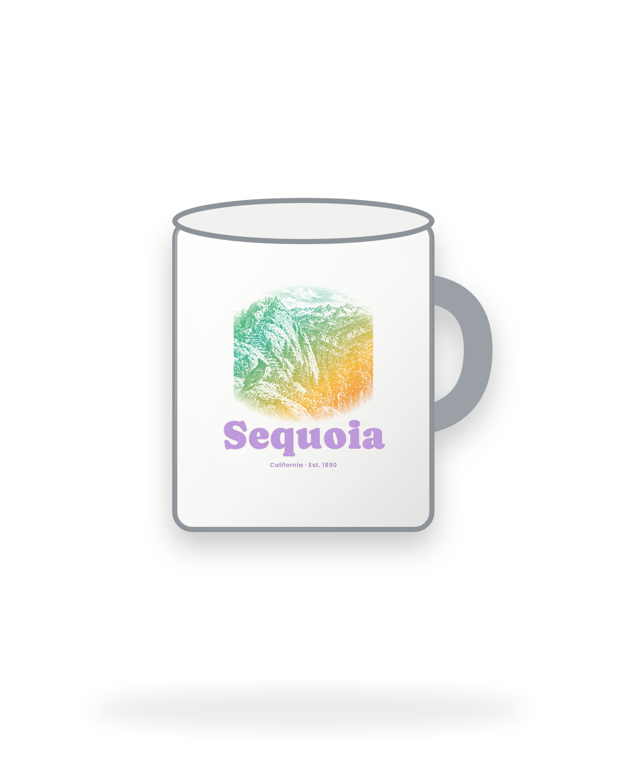 Sequoia Moro Rock Enamel Camp Mug in White