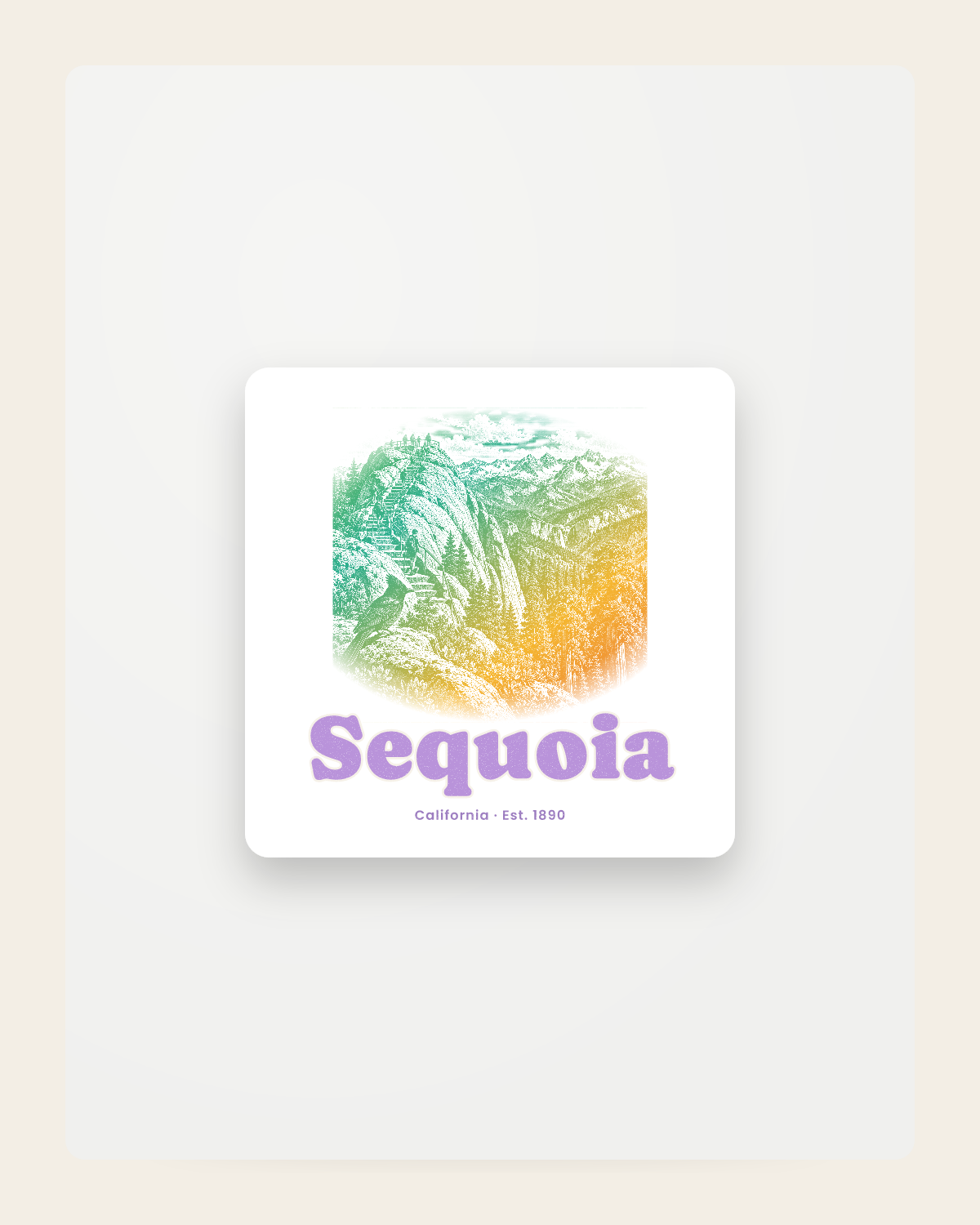 Sequoia Moro Rock Fridge Magnet in White