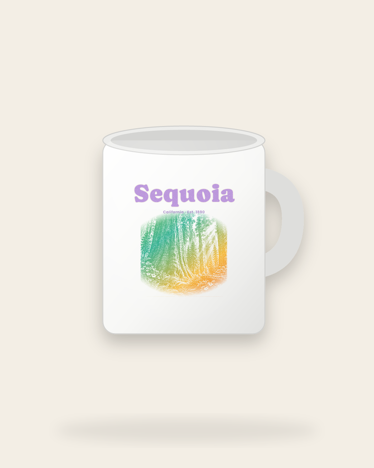 Sequoia Giant Forest Ceramic Mug 11oz in White