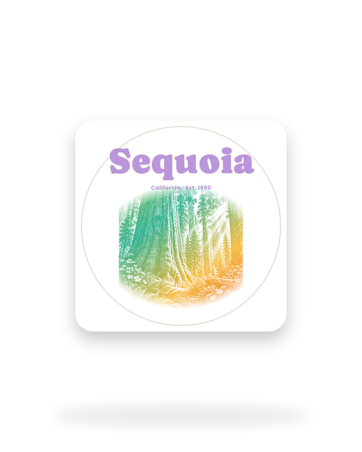 Sequoia Giant Forest Kiss-Cut Sticker in White