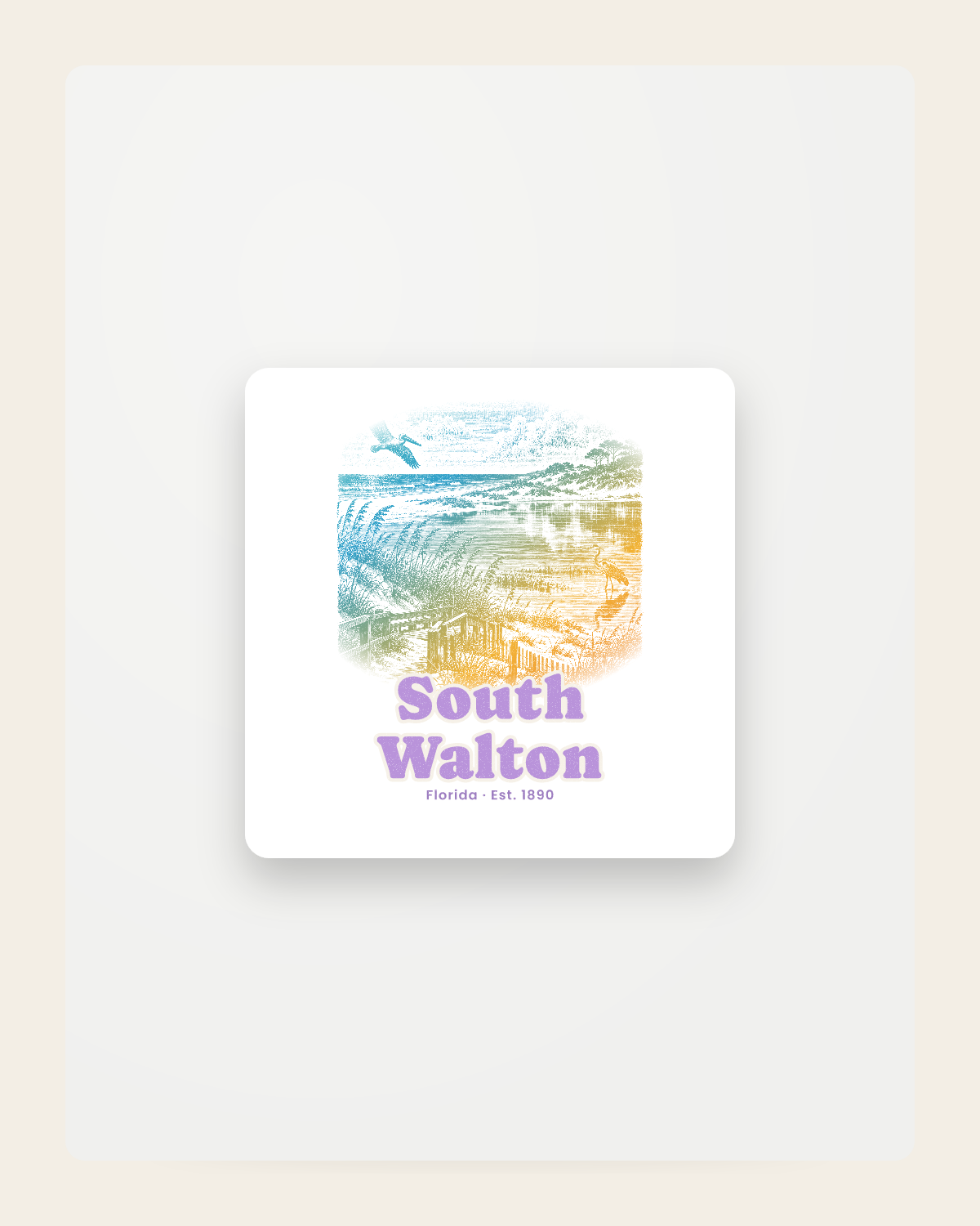 South Walton Dune Lake Fridge Magnet in White