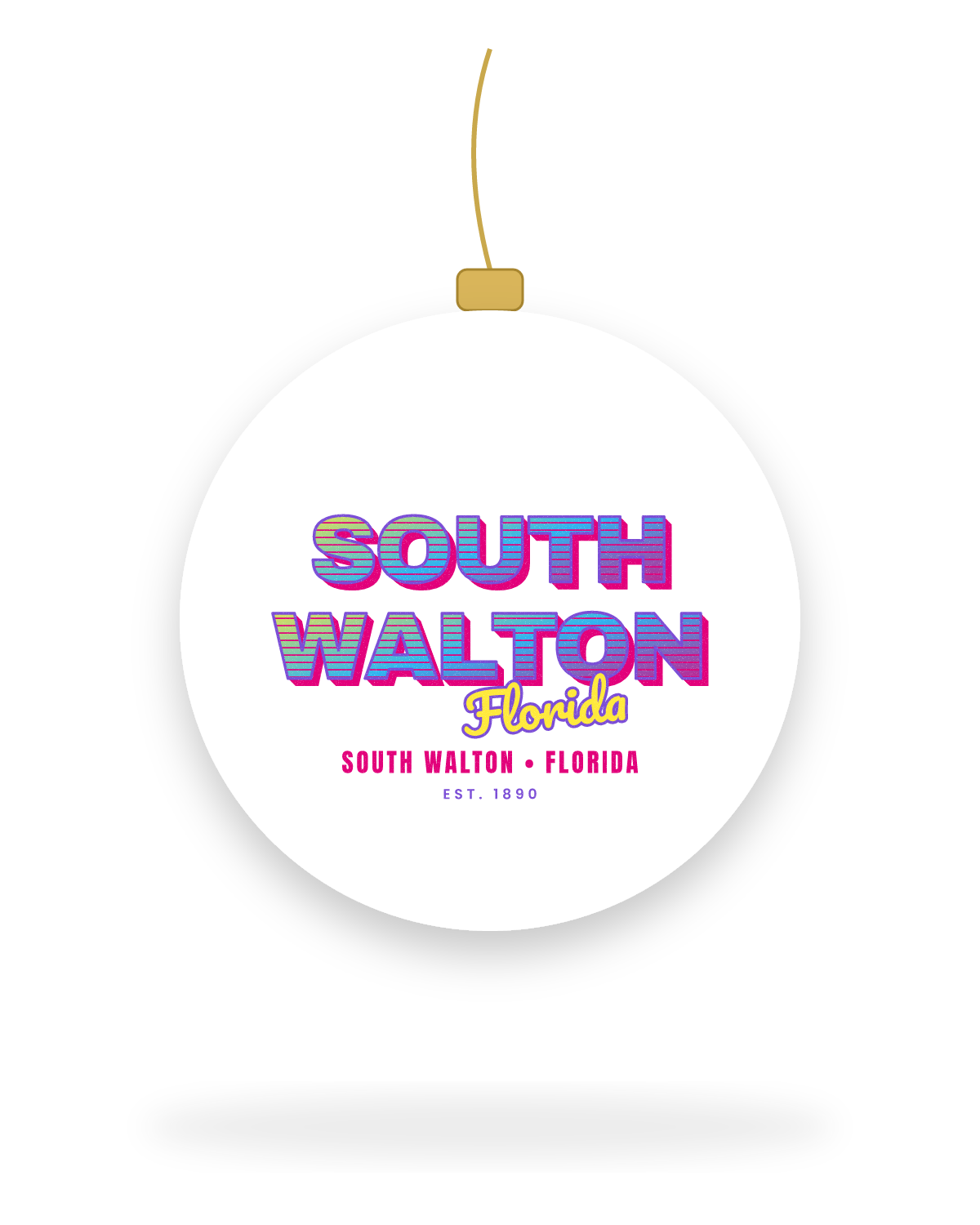 South Walton Music TV Ceramic Ornament in White