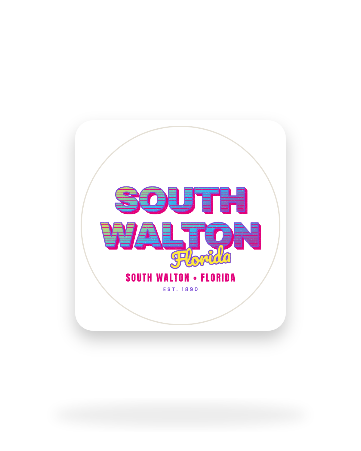 South Walton Music TV Kiss-Cut Sticker in White