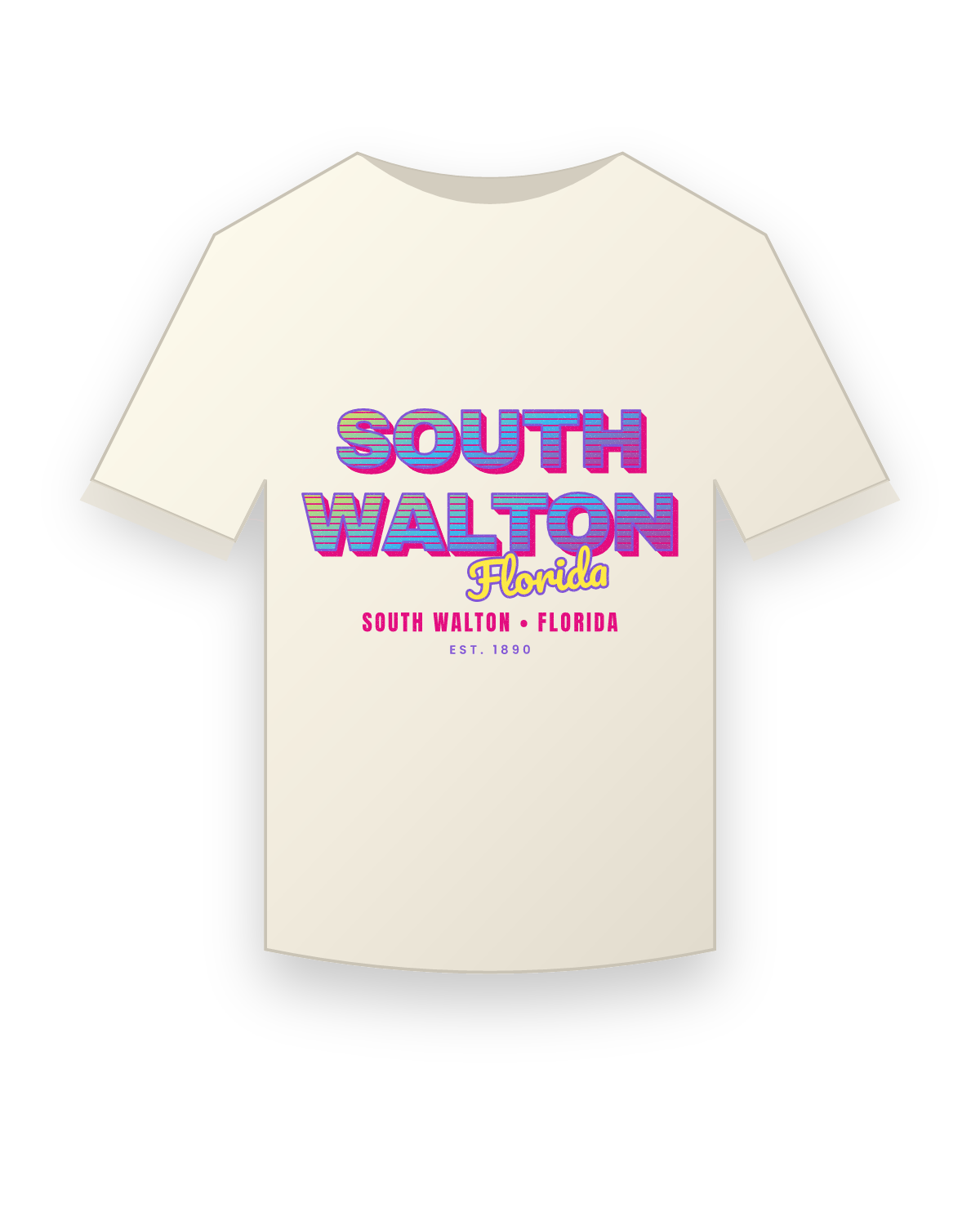 South Walton Music TV Vintage Wash Tee in Ivory