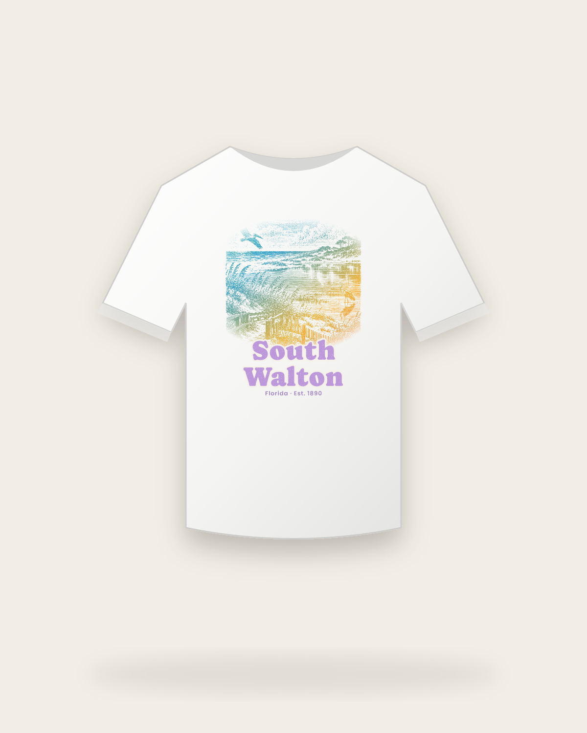 South Walton Dune Lake Youth Tee in White