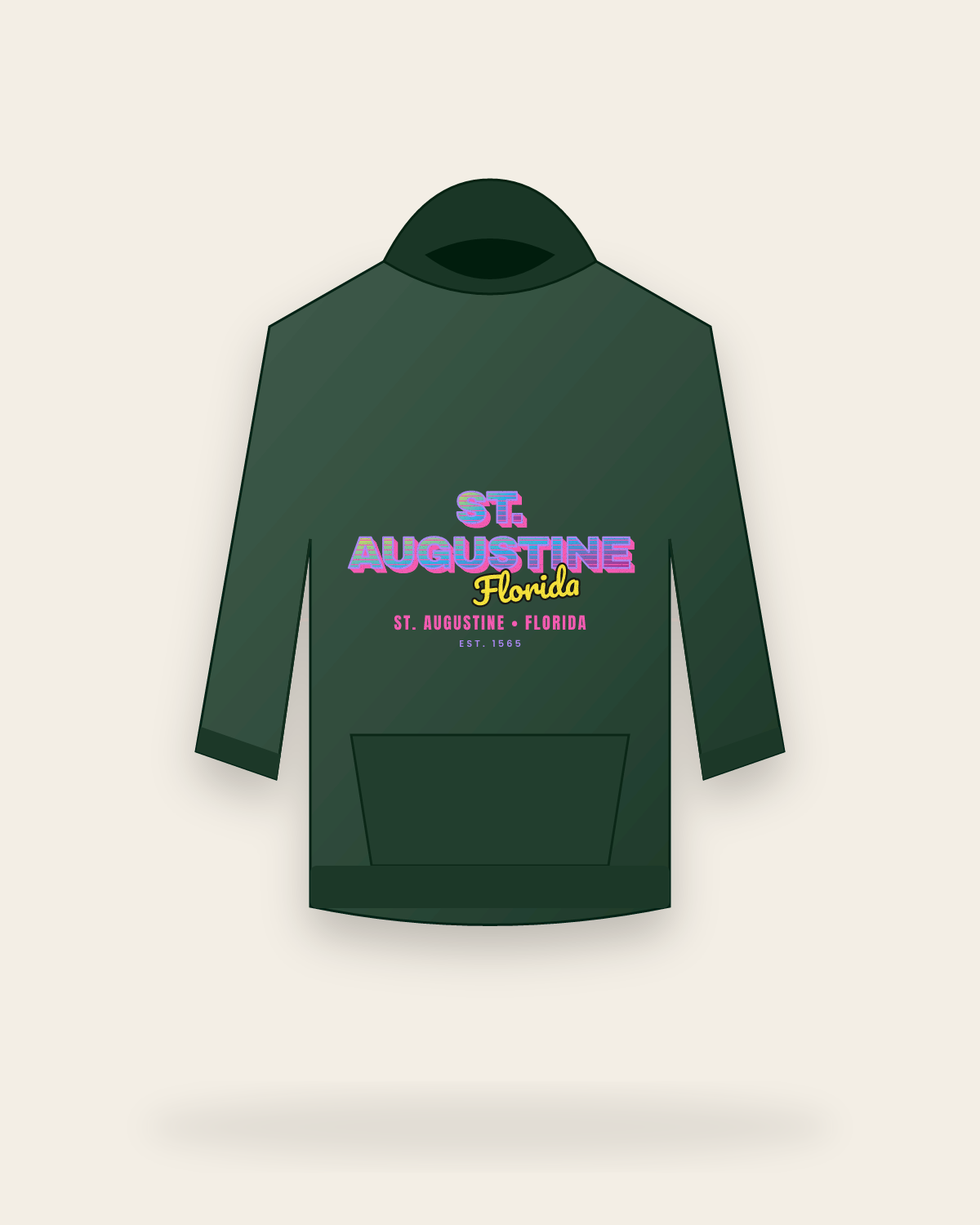 St. Augustine Music TV Hooded Sweatshirt in Forest Green